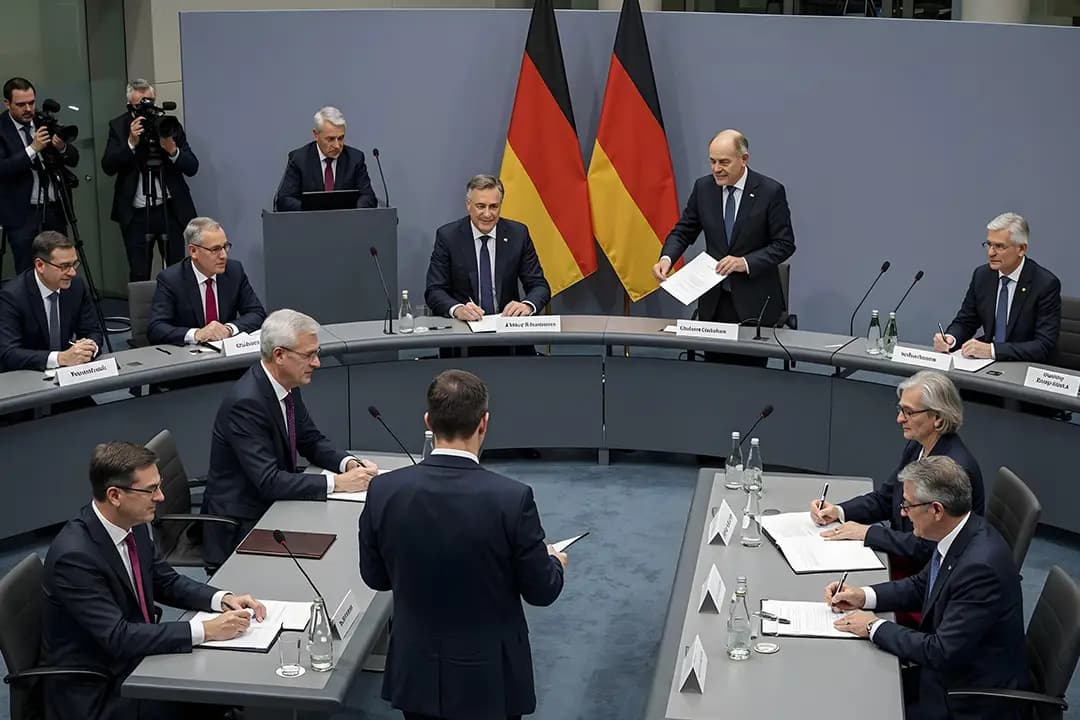 Symbolbild zum Koalitionsvertrag 2025 zwischen CDU/CSU und SPD mit Fokus auf mittelständische Unternehmen